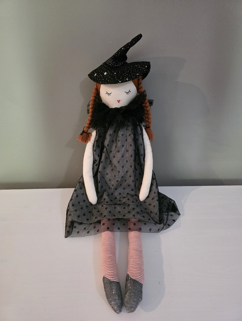 Mon Ami French Luxury Witch Halloween Doll Plush Toy in Black